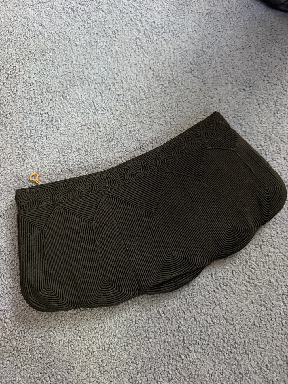 Vintage Genuine Corde Black Cordé Clutch Bag